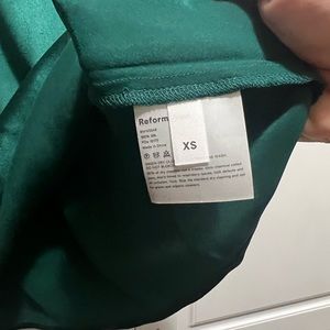 New without tags REFORMATION emerald green adjustable strap silk top.